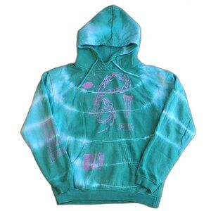New Girl Order Turquoise Tie Dye Hoodie with Pink Dragon Size 2 US